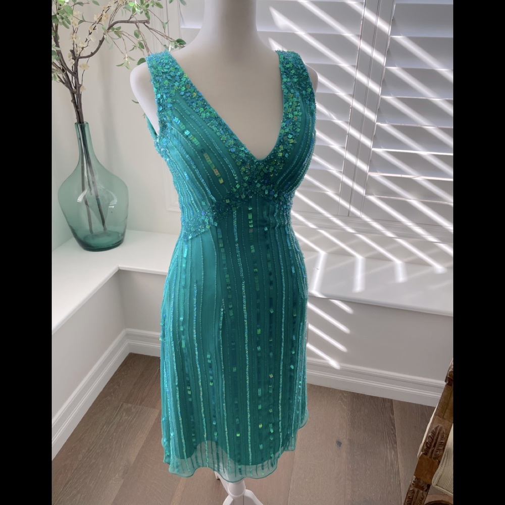 Very elegant! Sean Couture teal sequin dress size XS
